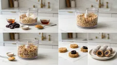 オーブンいらずで濃厚：プルーンを包む焼かないひと口タルト（オーツ＆ナッツ）