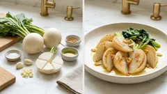 弱火でじっくり、かぶが甘くなる。にんにく香るフライパン「グリル風ソテー」