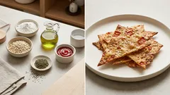 ポリ袋で混ぜてのばすだけ:米粉×オートミールのトマト&バジルクラッカー