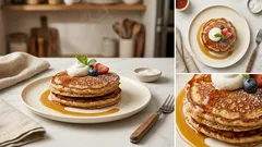 混ぜて焼くだけ。オートミール粉で作るグルテンフリーパンケーキ(外ふんわり・中しっとり)