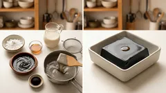 鍋で練って冷やすだけ。黒ねりごま×豆乳で作る、つるんと濃厚な黒胡麻豆腐