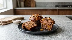 米粉でしっとり。オレンジ香るカカオニブマフィン(卵・乳・小麦なし)